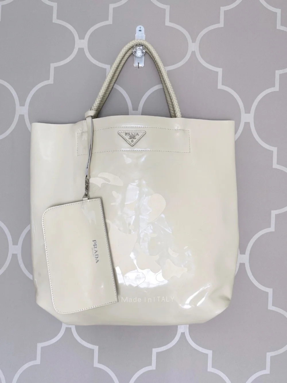PRADA BAULETTO BR3107 RAME VIT. DAINO PRINT TOTE — NEW/UNUSED — ITALY